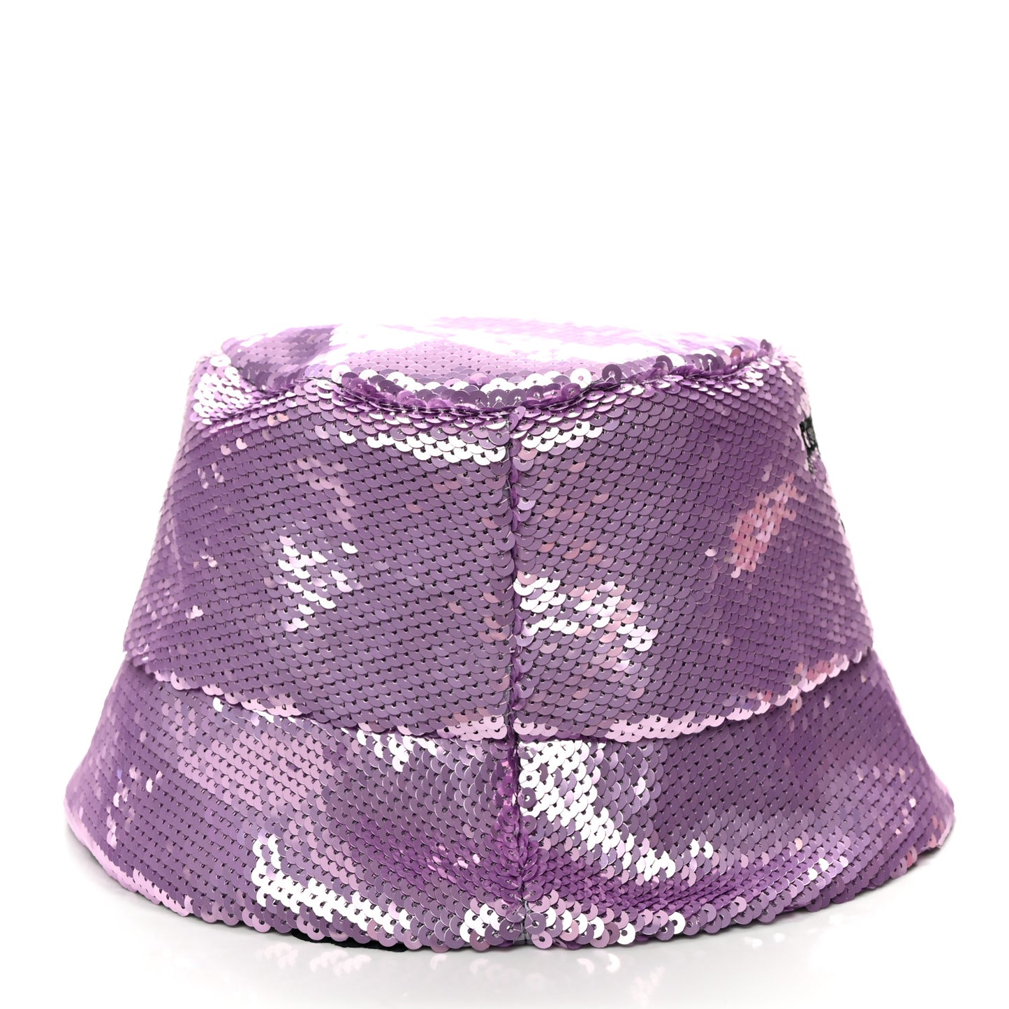 Paillettes Triangle Logo Womens Bucket Hat M Purple