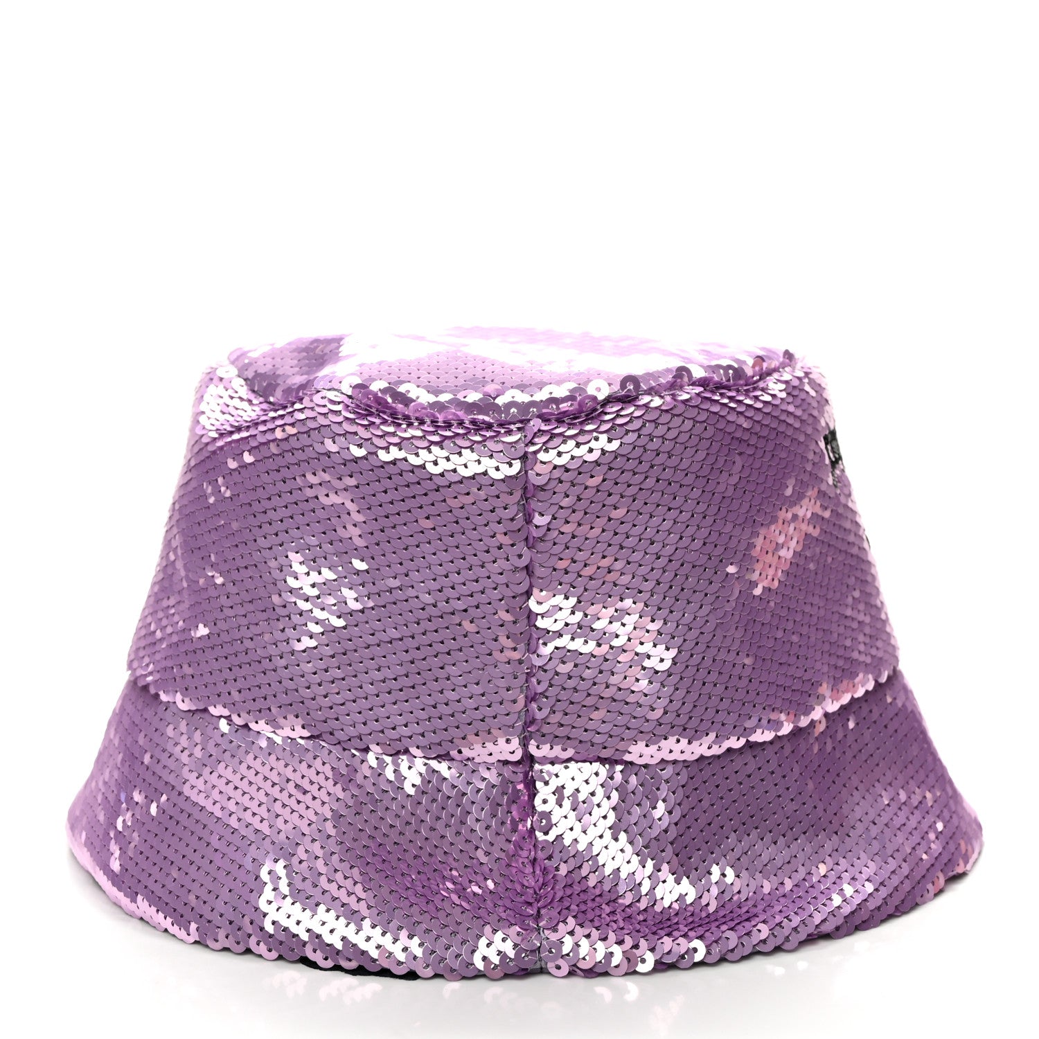 Prada Paillettes Triangle Logo Womens Bucket Hat M Purple 6 of 8