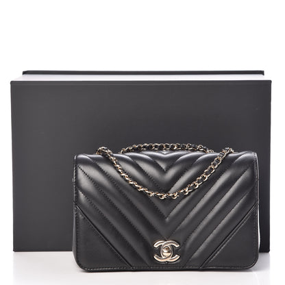 Chanel Calfskin Chevron Quilted Mini Statement Flap Black 9 of 9