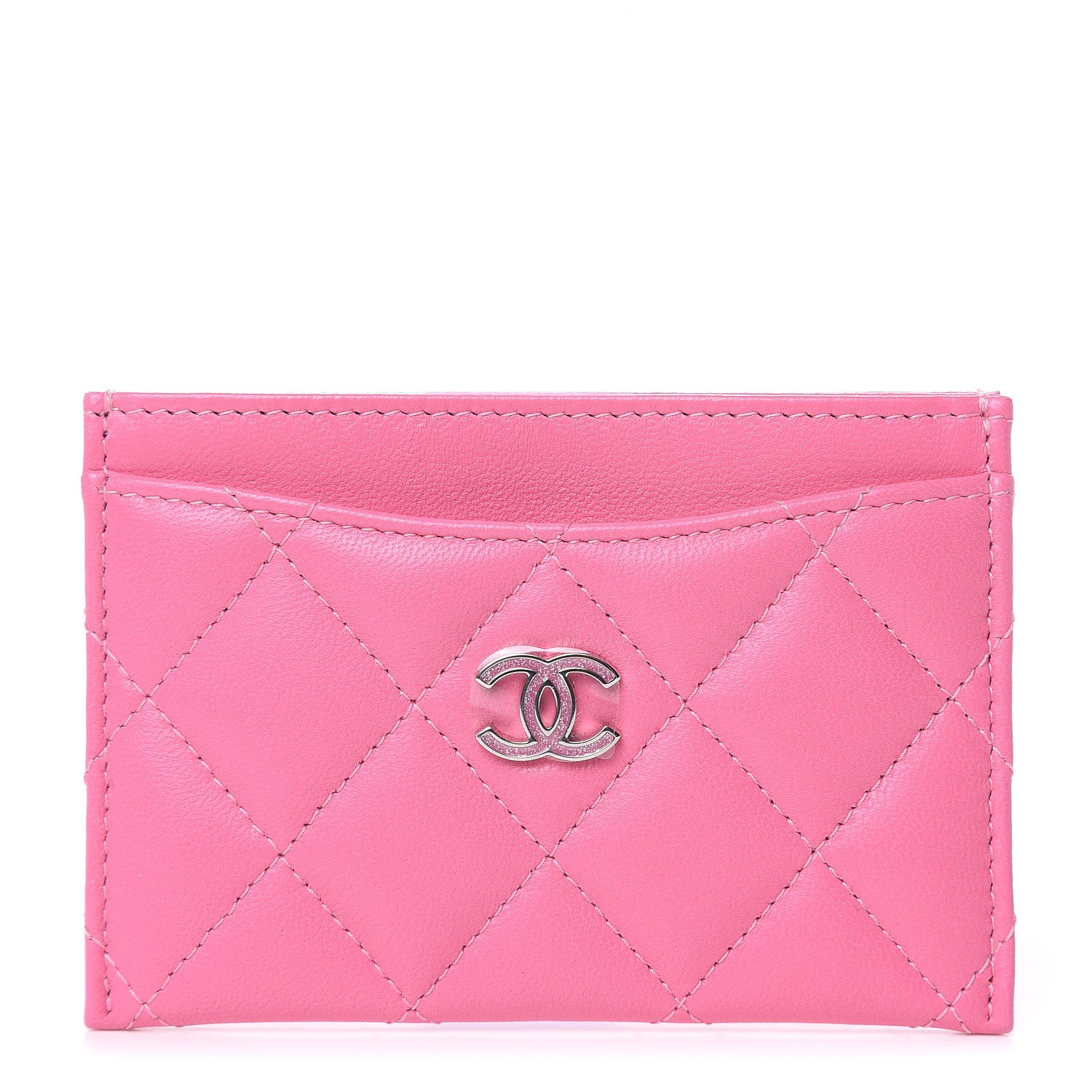 Chanel Lambskin Quilted Card Holder Pink 1 of 9