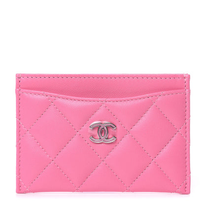 Chanel Lambskin Quilted Card Holder Pink 1 of 9