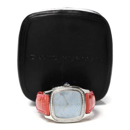 David Yurman Stainless Steel Alligator Diamond Bezel Blue Mother of Pearl 32mm Thoroughbred Quartz Watch 5 of 5