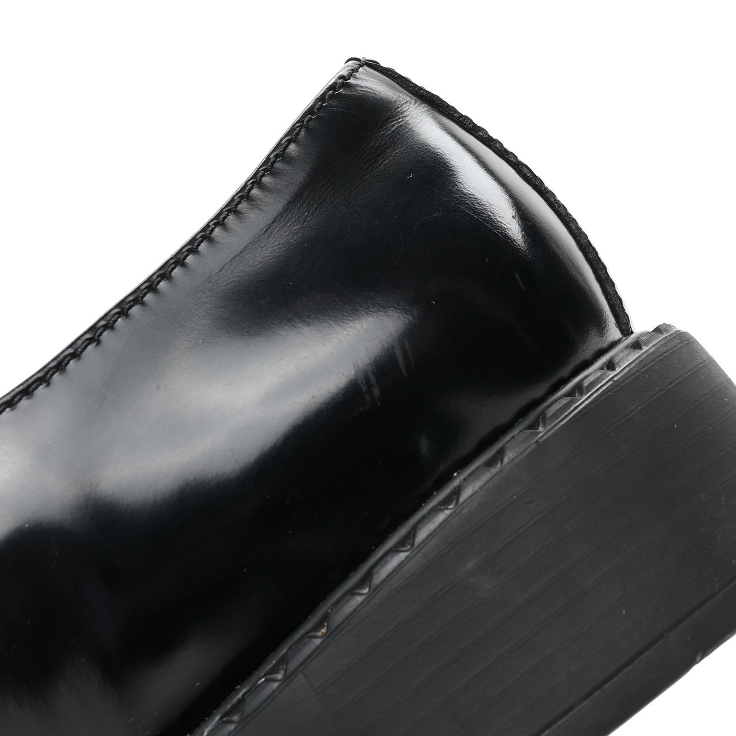 Spazzolato Metal Triangle Logo 50mm Loafers 37.5 Black