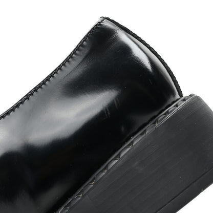 Prada Spazzolato Metal Triangle Logo 50mm Loafers 37.5 Black 12 of 14