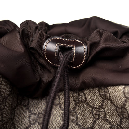 Gucci GG Supreme Monogram Large Interlocking G Double Buckle Backpack Dark Brown 8 of 16