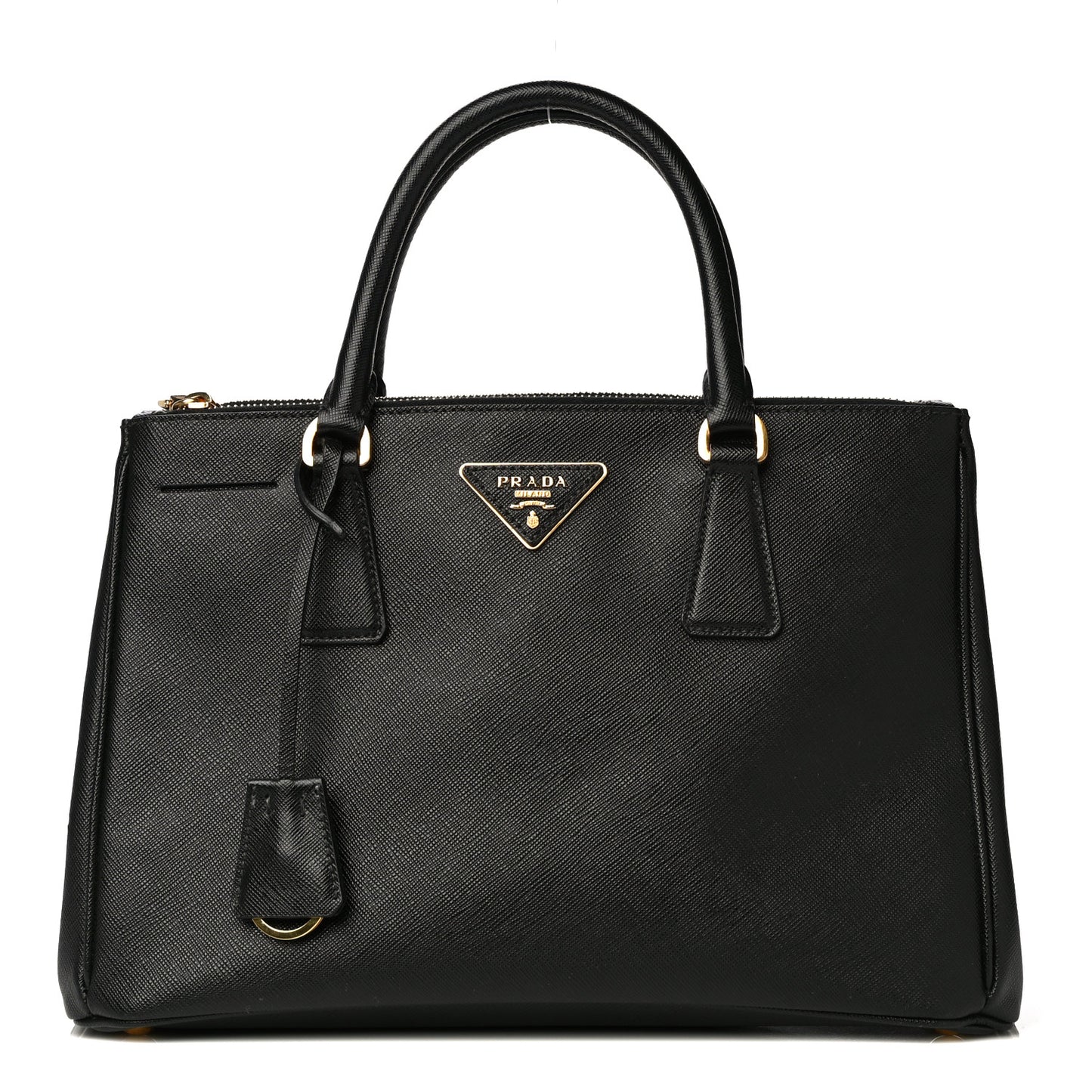 Saffiano Small Galleria Double Zip Tote Black