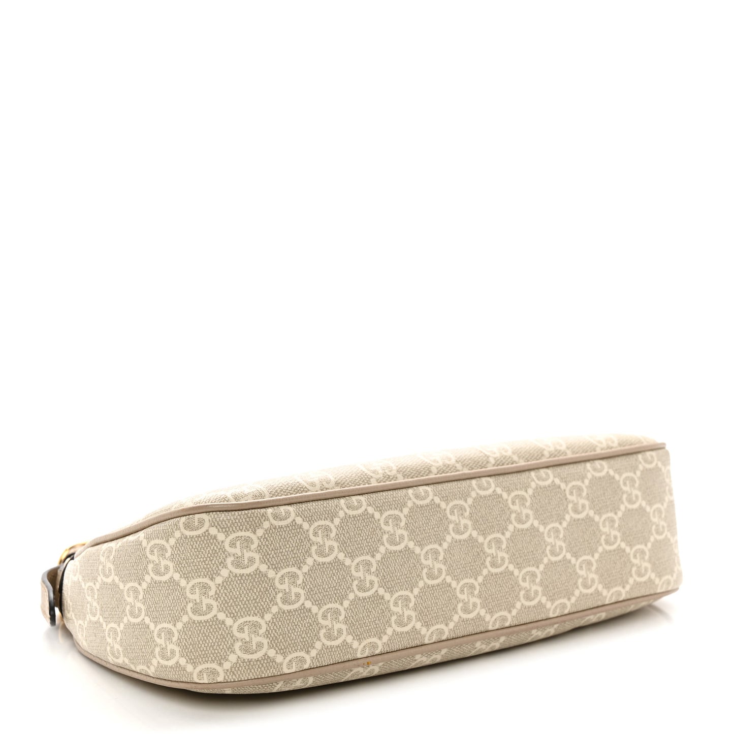 GG Supreme Monogram Textured Dollar Calfskin Small Ophidia Hobo Beige Mystic White Oatmeal