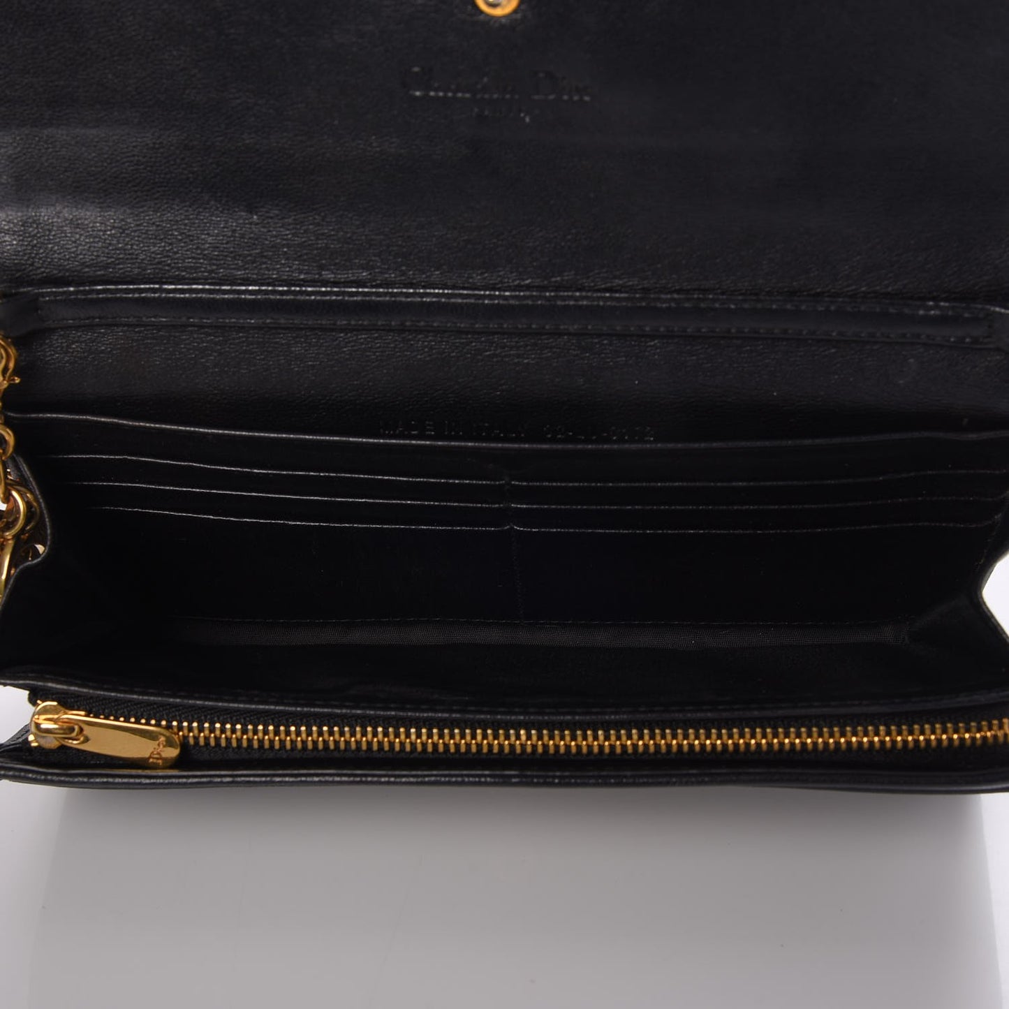 Lambskin Cannage Lady Dior Rendezvous Wallet On Chain Black