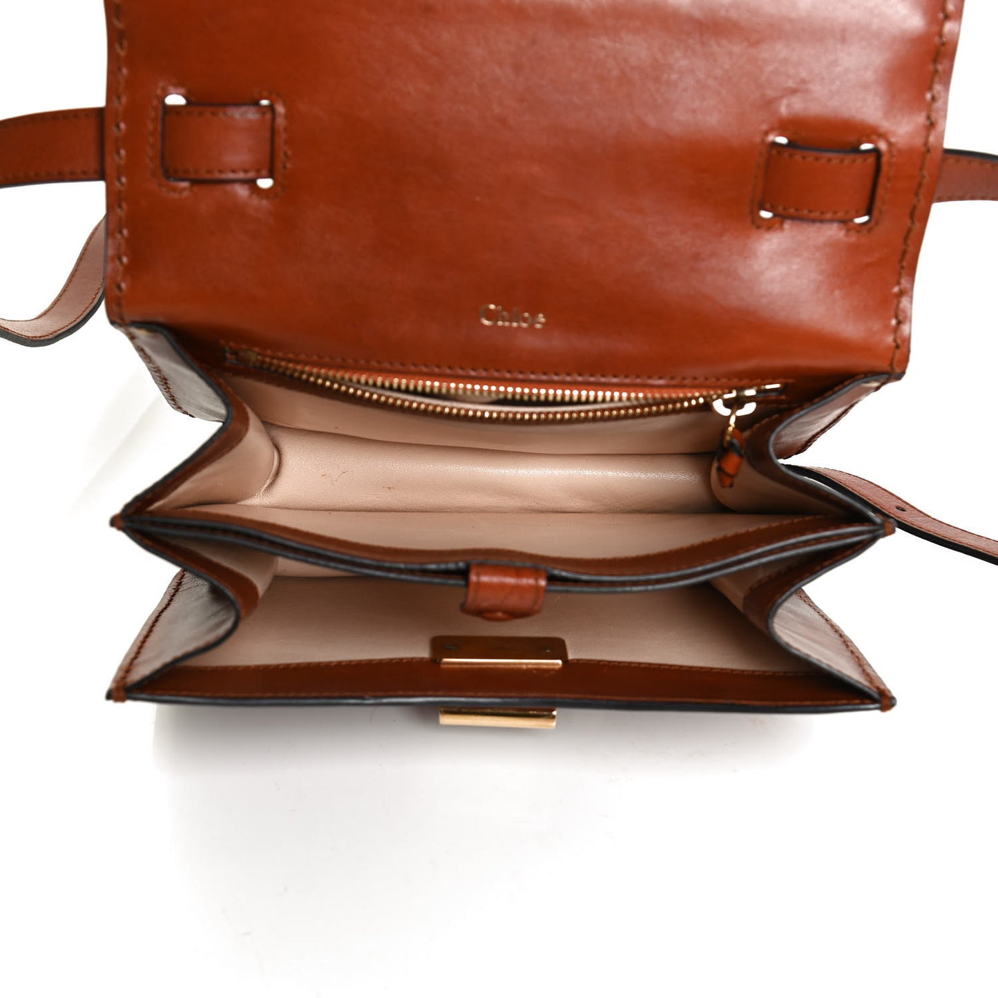 Calfskin Louise Shoulder Bag Brown