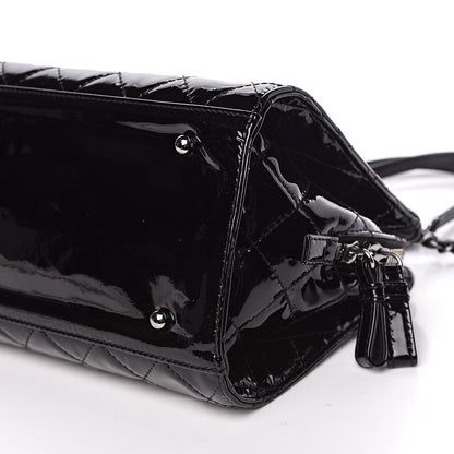Chanel Patent Quilted CC Angle Tote Black 7 of 12