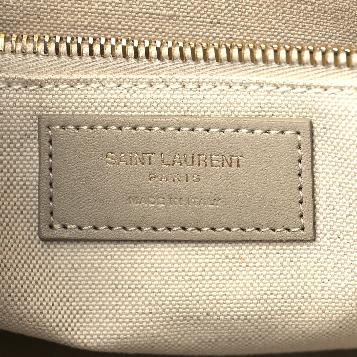 Linen Calfskin Small Rive Gauche Tote Beige Sea Salt