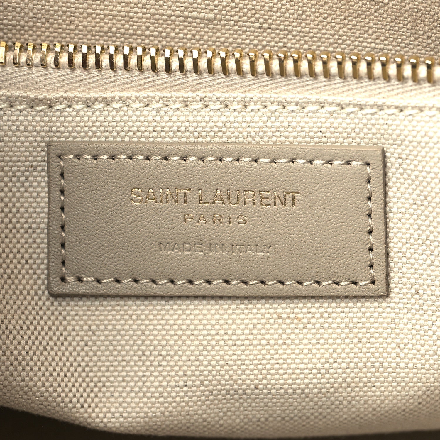 Saint Laurent Linen Calfskin Small Rive Gauche Tote Beige Sea Salt 6 of 9