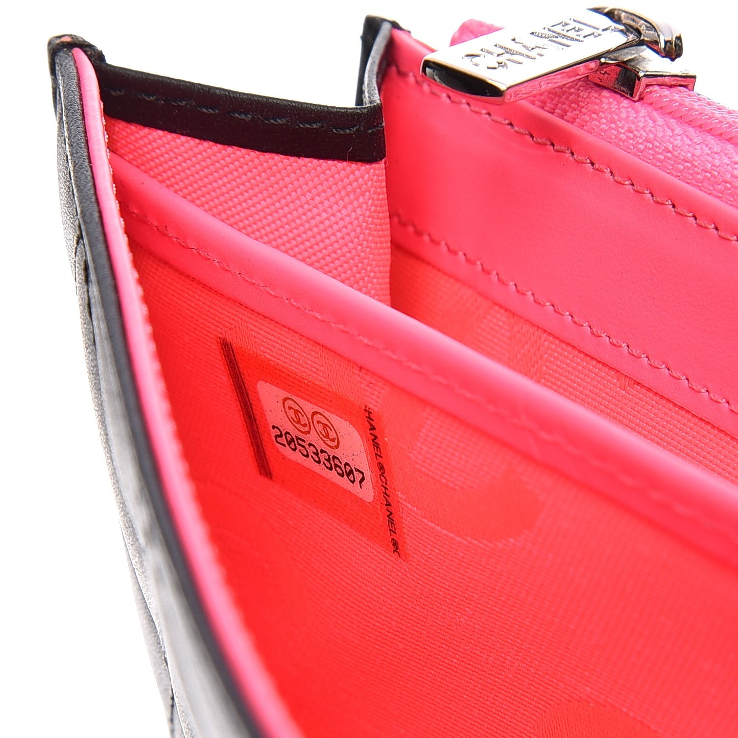 Calfskin Quilted Cambon Flap Wallet Black