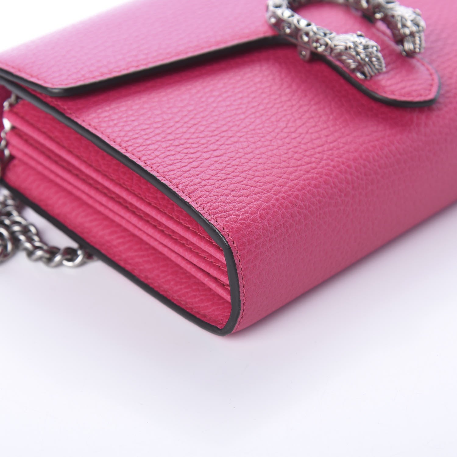 Gucci Dollar Calfskin Crystal Mini Dionysus Chain Wallet Box Pink 8 of 15