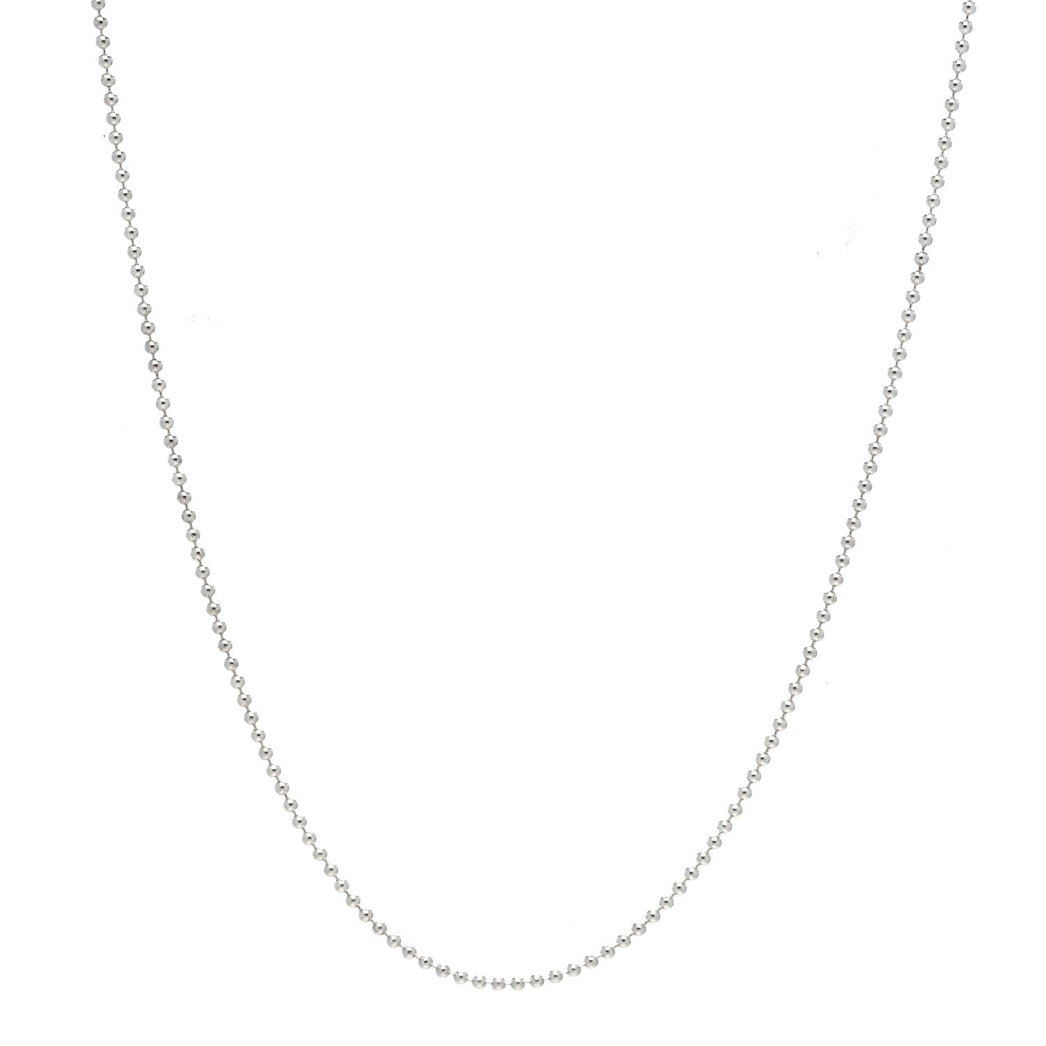 Tiffany Sterling Silver 1.2mm Bead Chain Necklace 16" 1 of 6