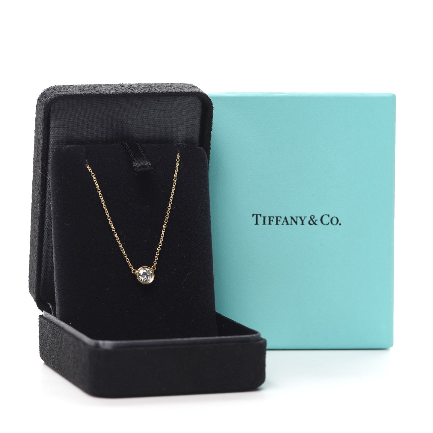 18K Yellow Gold Diamond .43ct Elsa Peretti Diamonds by the Yard Pendant Necklace