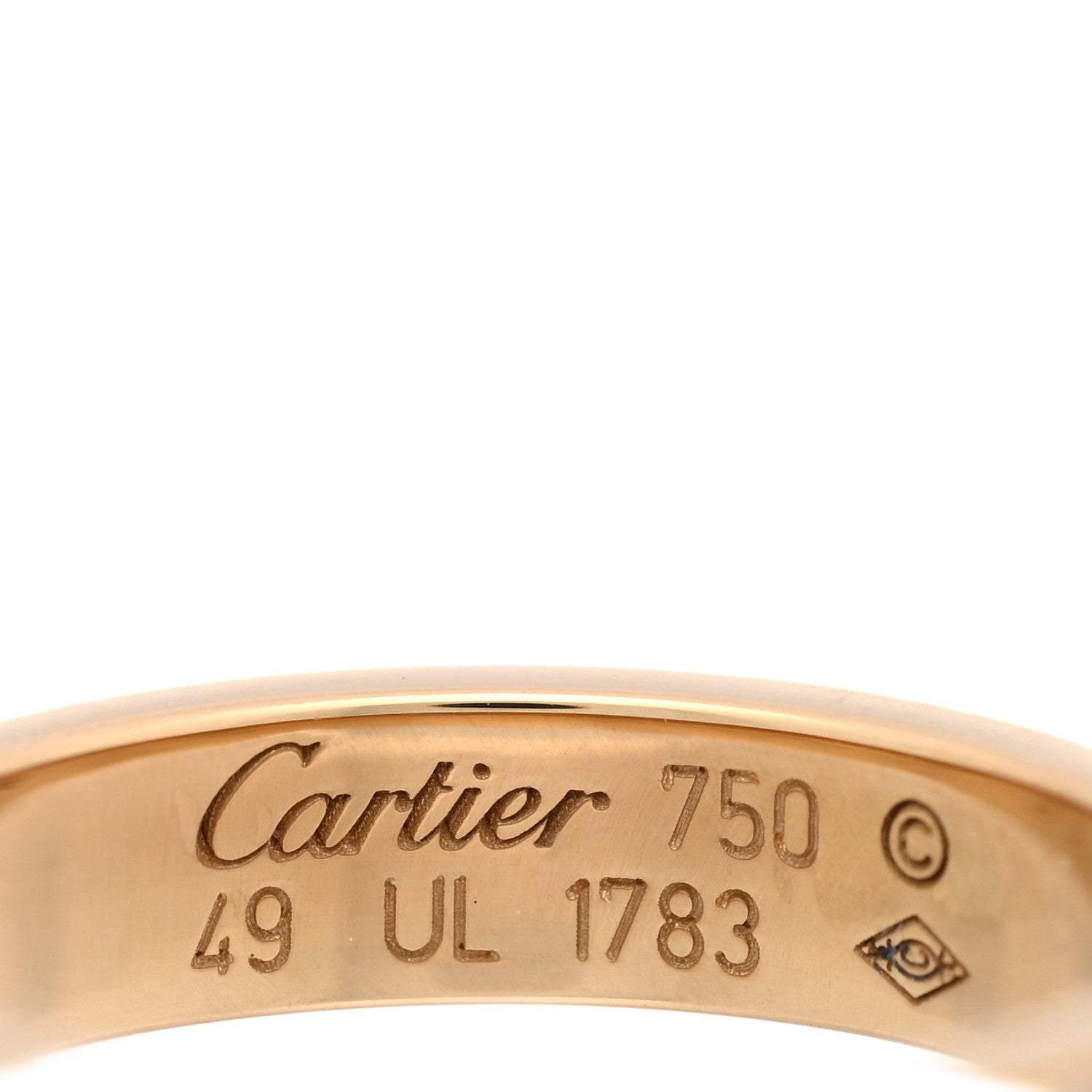 Cartier 18K Yellow Gold Diamond 4mm LOVE Wedding Paved Band Ring 49 5 4 of 5