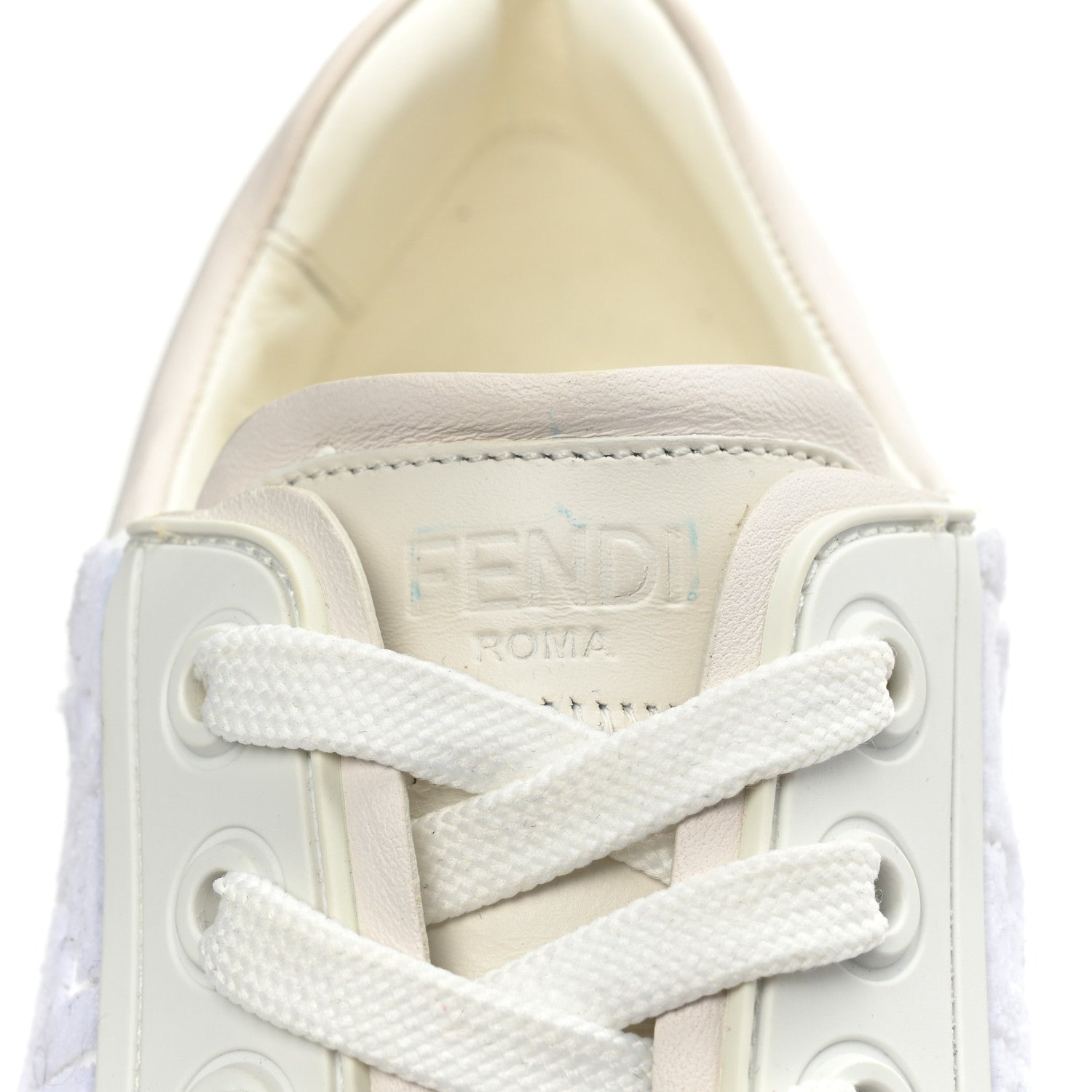 Fendi Velvet FF Calfskin Womens Fendi Force Low Top Sneakers 39 White 16 of 16