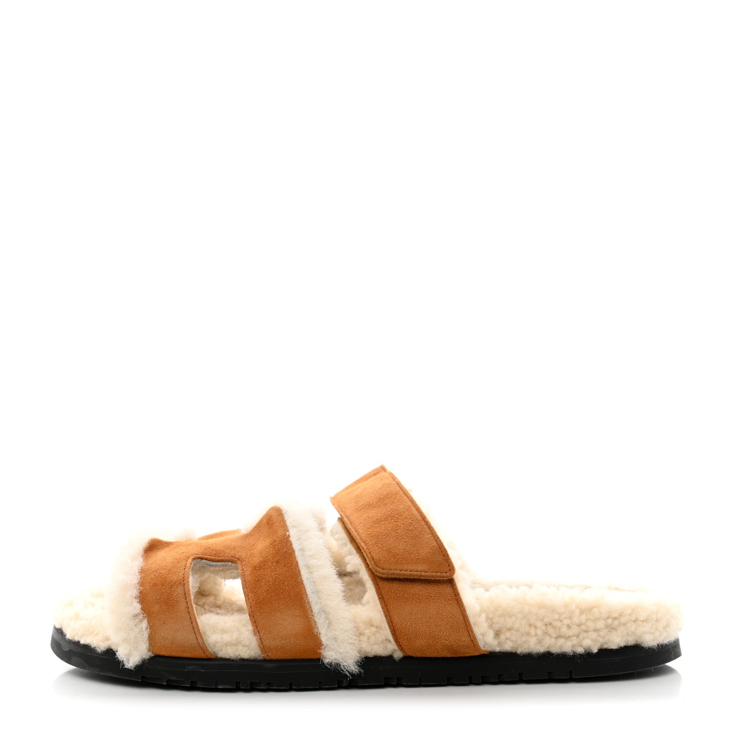 Suede Goatskin Woolskin Womens Chypre Sandals 40 Golden Beige