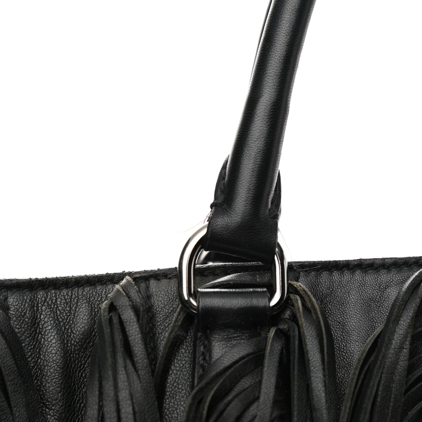 Nappa Fringe Tote Black
