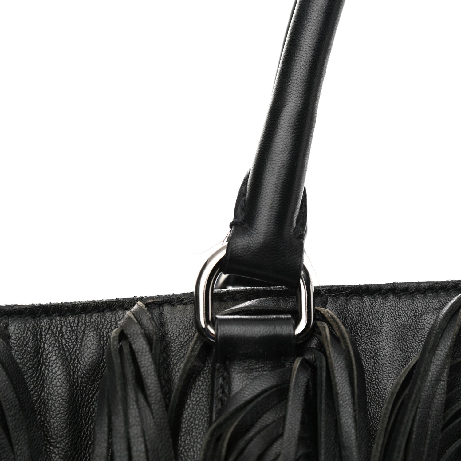 Prada Nappa Fringe Tote Black 11 of 13