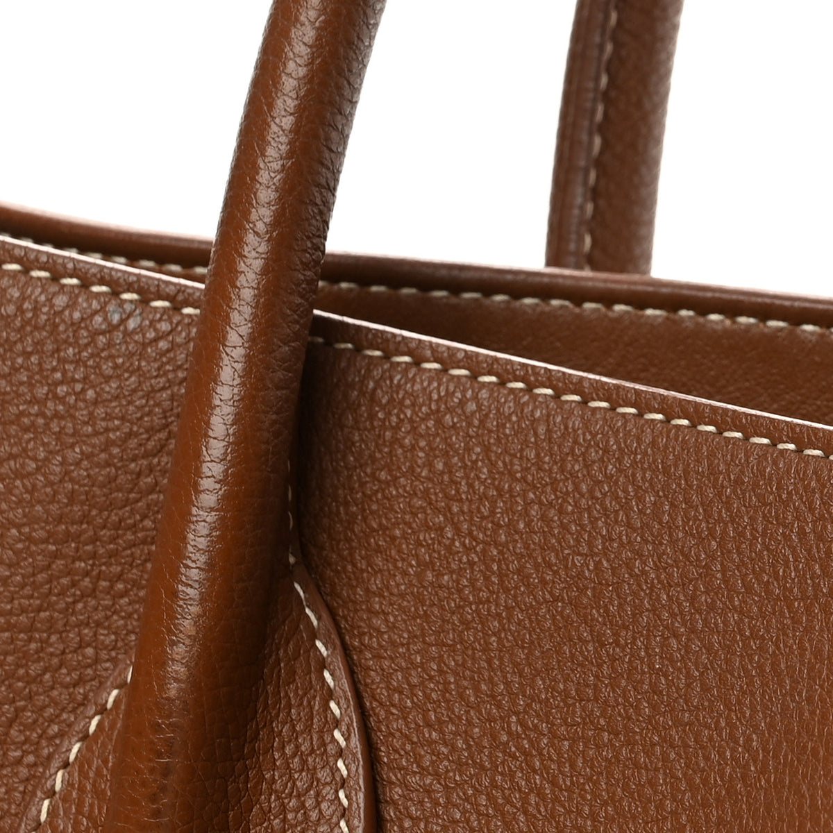 Grained Calfskin Topstitch Small Classic Sac De Jour Taupe
