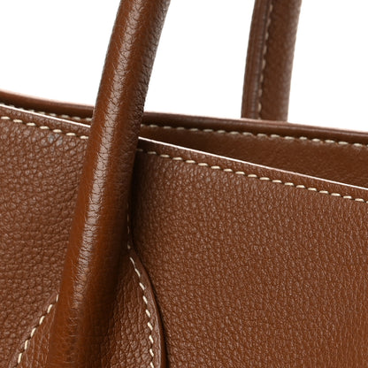 Saint Laurent Grained Calfskin Topstitch Small Classic Sac De Jour Taupe 13 of 14