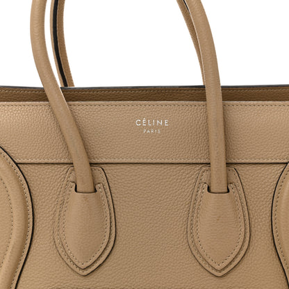 Celine Drummed Calfskin Micro Luggage Dune 8 of 13