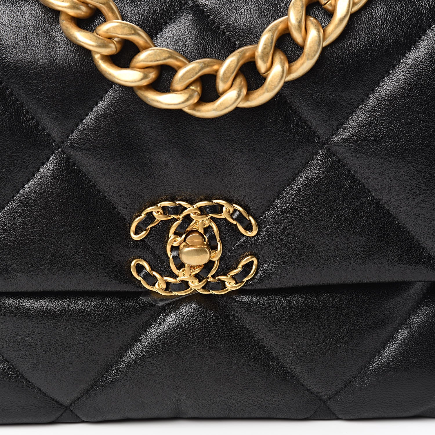 Chanel Lambskin Quilted Large 19 Flap Black 10 of 10