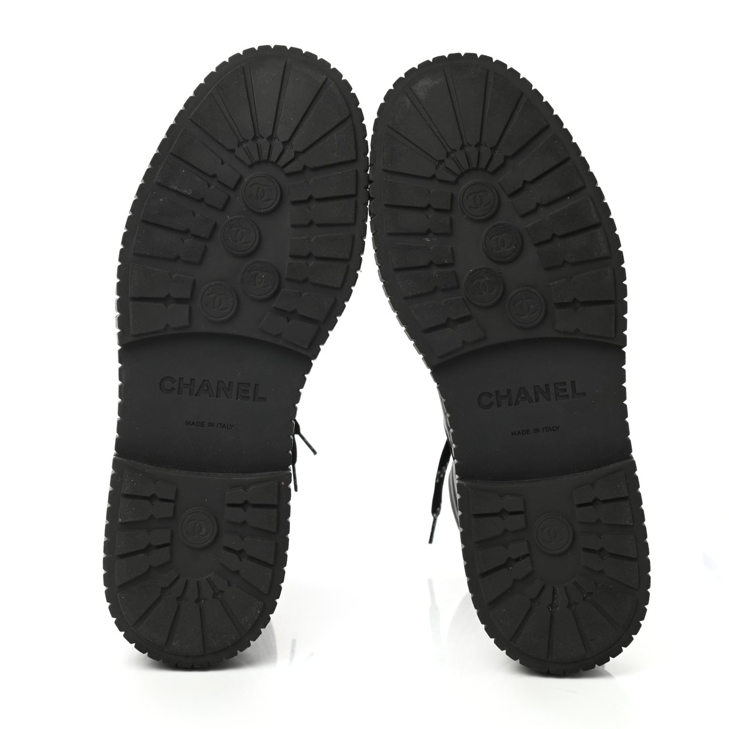 Calfskin Grosgrain Quilted Lace Up Boots 39 Black Grey