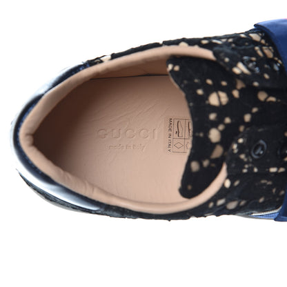 Gucci Lace Crystal Sylvie Web Flower Leaf Womens Ace Sneakers 37 Black Tan Beige 6 of 10