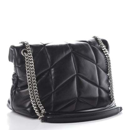 Saint Laurent Lambskin Quilted Small Loulou Puffer Monogram Chain Satchel Black 2 of 9