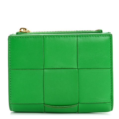 Nappa Maxi Intrecciato Zip Card Holder Parakeet
