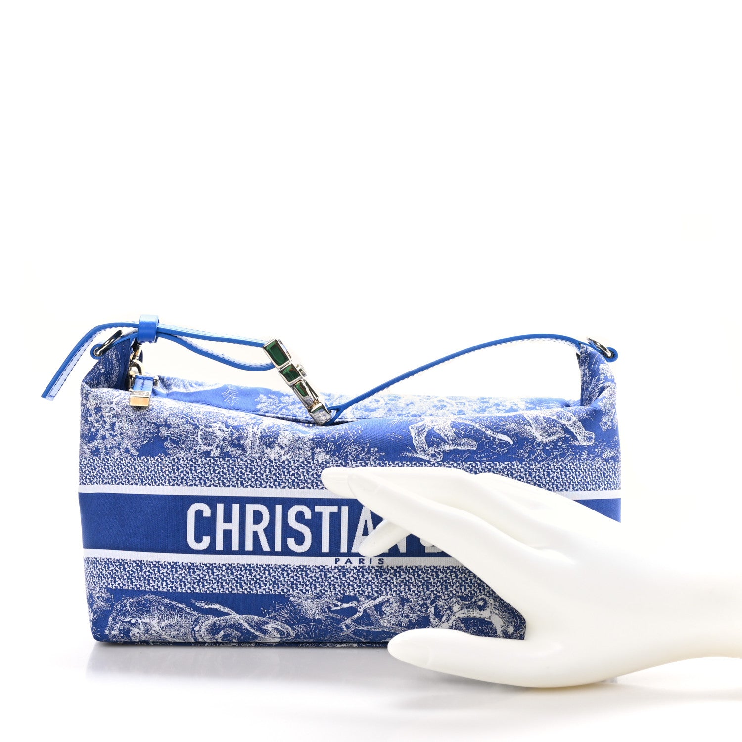 Christian Dior Technical Fabric Toile De Jouy DiorTravel Nomad Pouch Fluorescent Blue 2 of 11