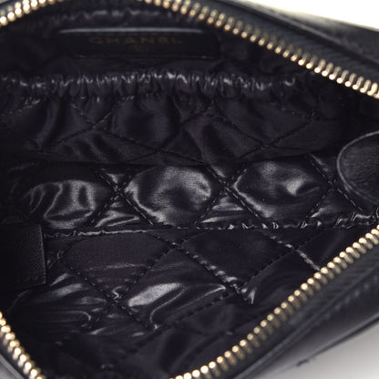 Chanel Lambskin Quilted Small Curvy Pouch Cosmetic Case Black 5 of 7