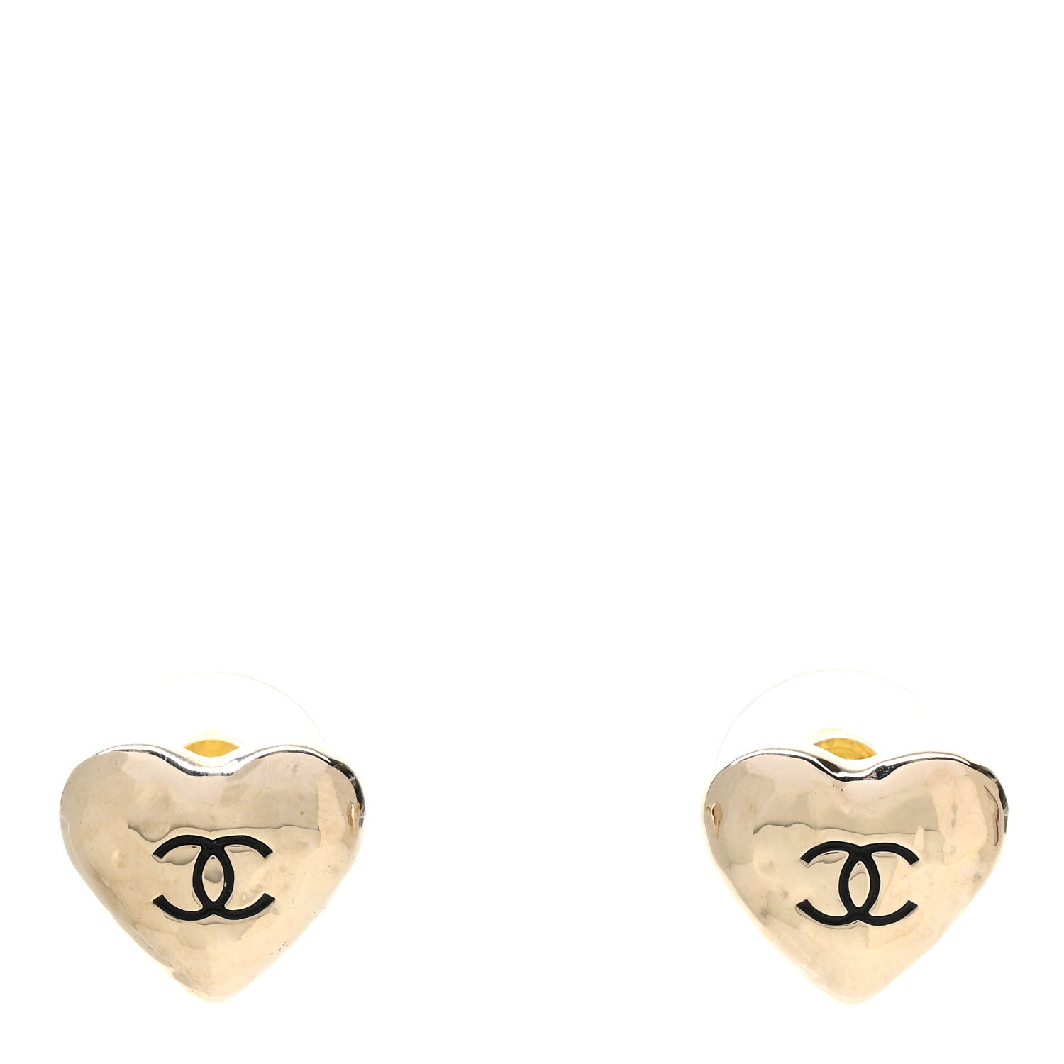 Chanel CC Heart Earrings Gold 1 of 5