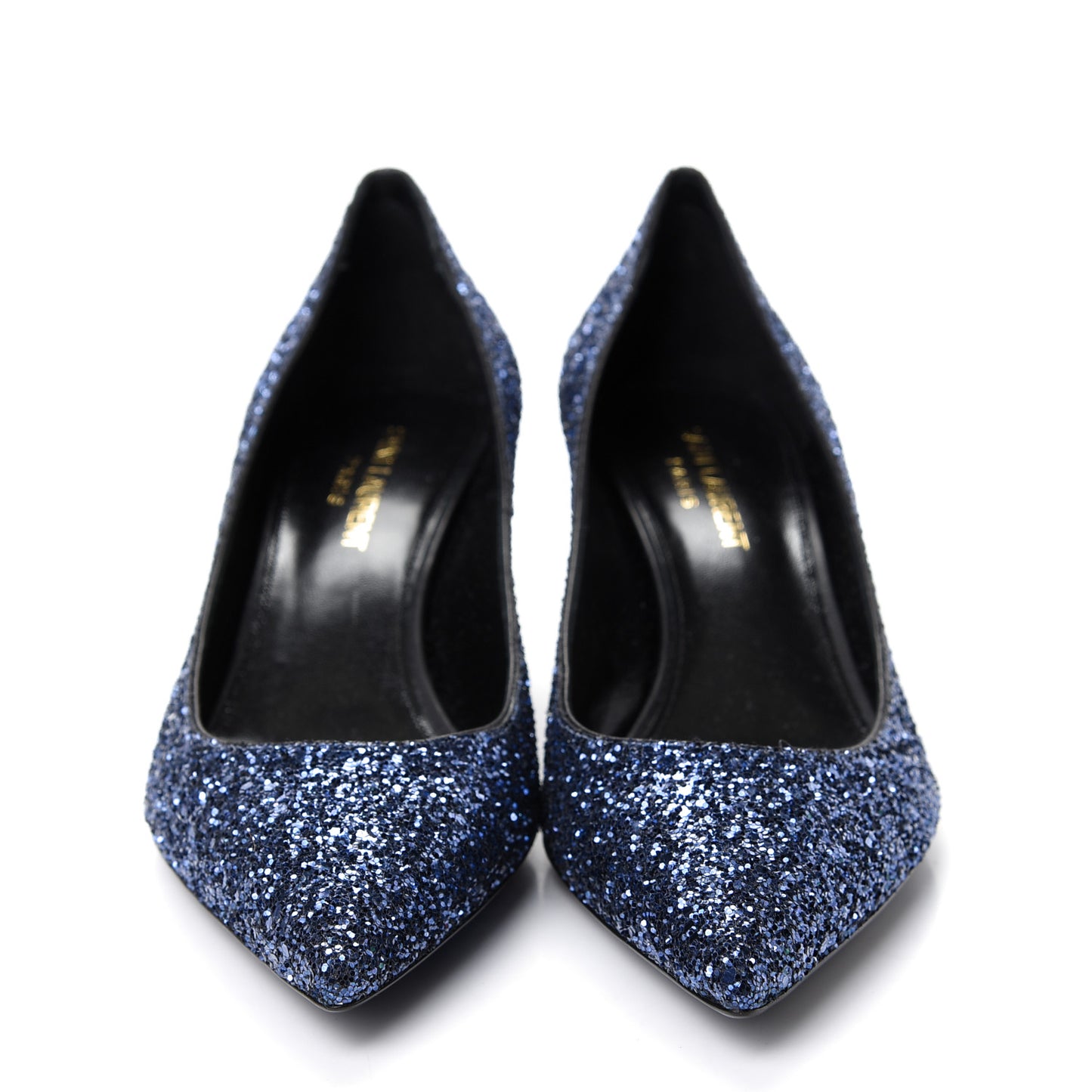 Charlotte Glitter Point-toe Kitten-Heel Pumps 39.5 Blue