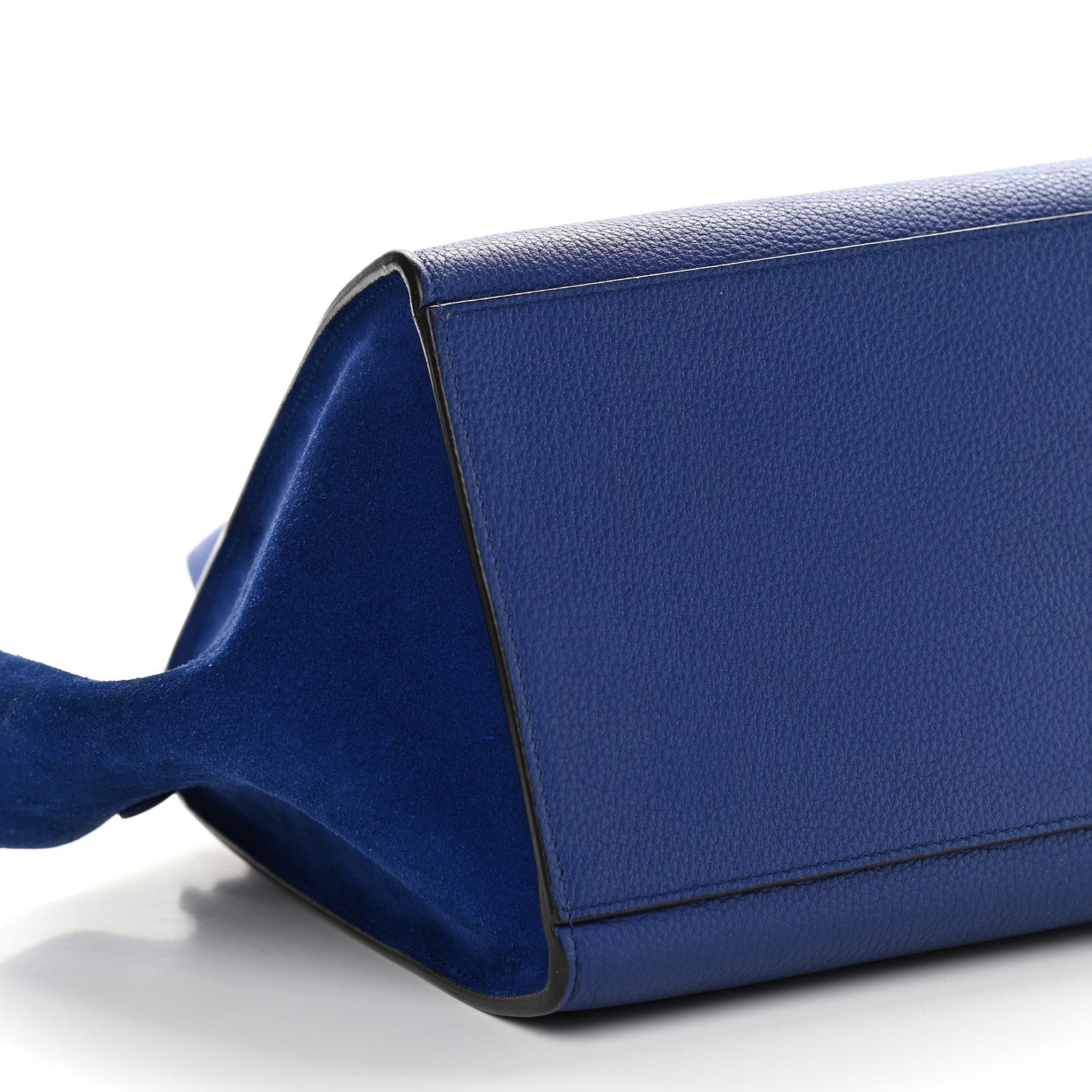Celine Drummed Calfskin Suede Small Trapeze Indigo 7 of 8
