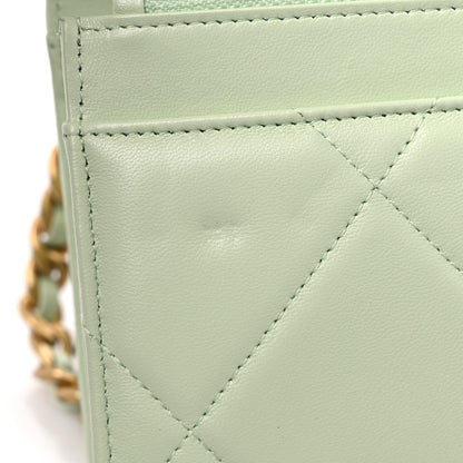 Chanel Lambskin Quilted Chanel 19 Wallet On Chain WOC Light Green 15 of 15