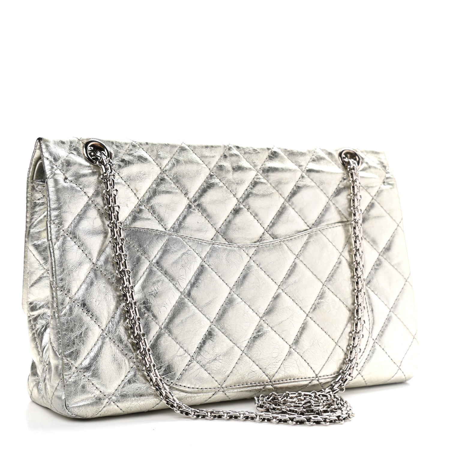 Chanel Metallic Aged Calfskin Quilted 2.55 Reissue 227 Flap Silver 3 of 16