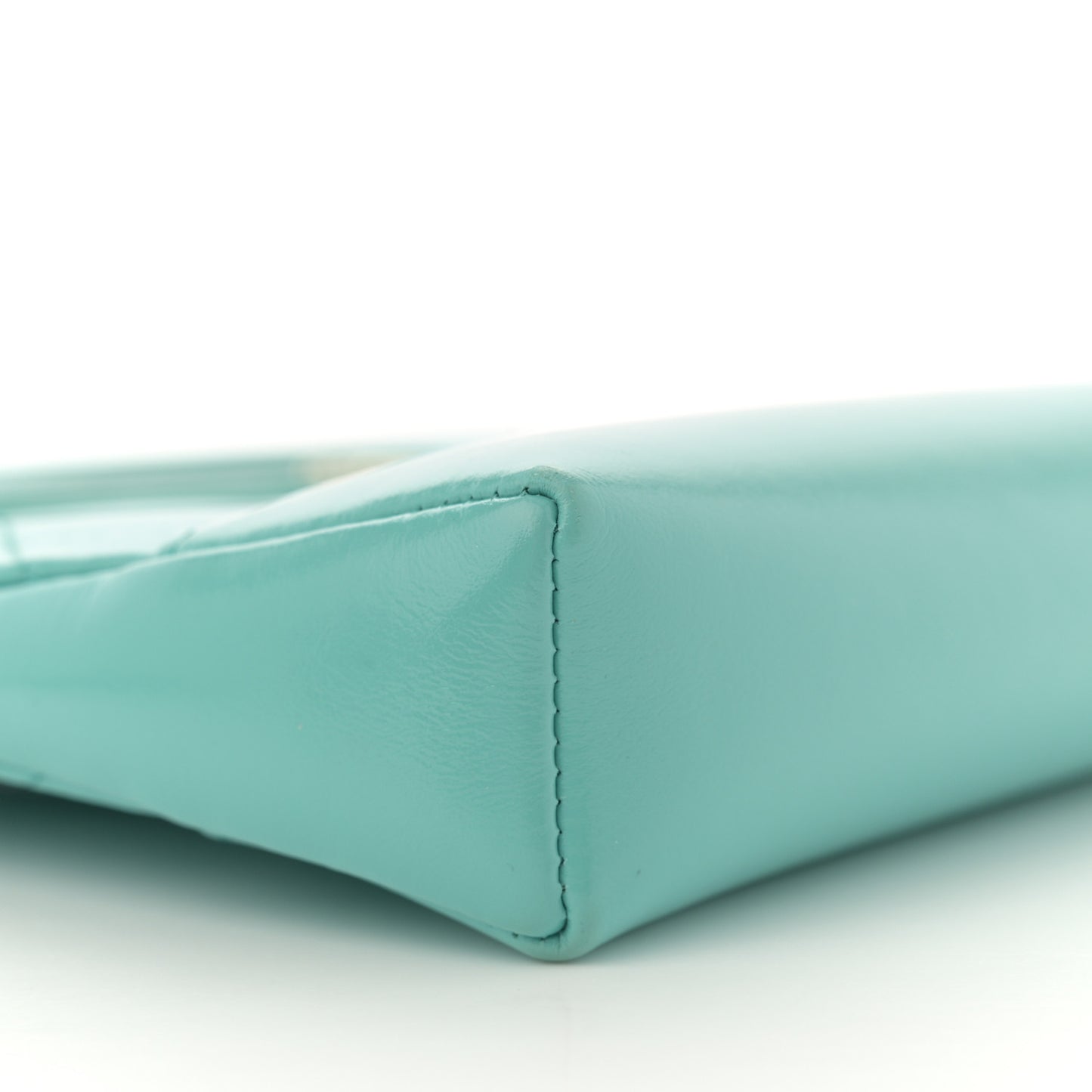 Shiny Crumpled Calfskin Quilted Nano 31 Shopping Bag Turquoise