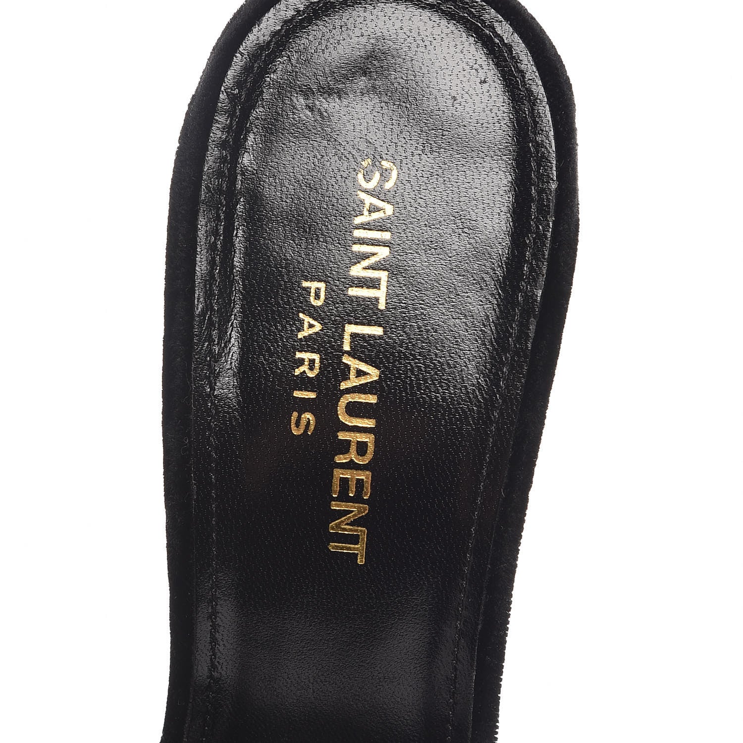 Saint Laurent Velvet Debbie Platform Slide Sandals 38 Black 7 of 13