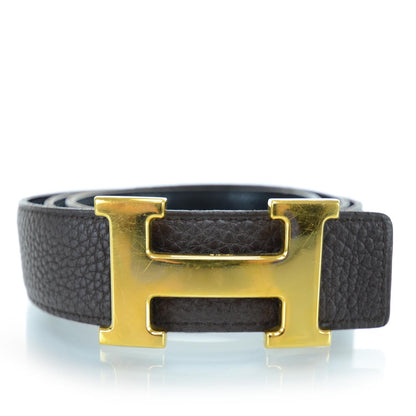 Hermes Leather Reversible H Belt 85 Brown Black 1 of 7