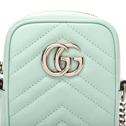 Gucci Calfskin Matelasse Mini GG Marmont Crossbody Bag Water Green 10 of 10