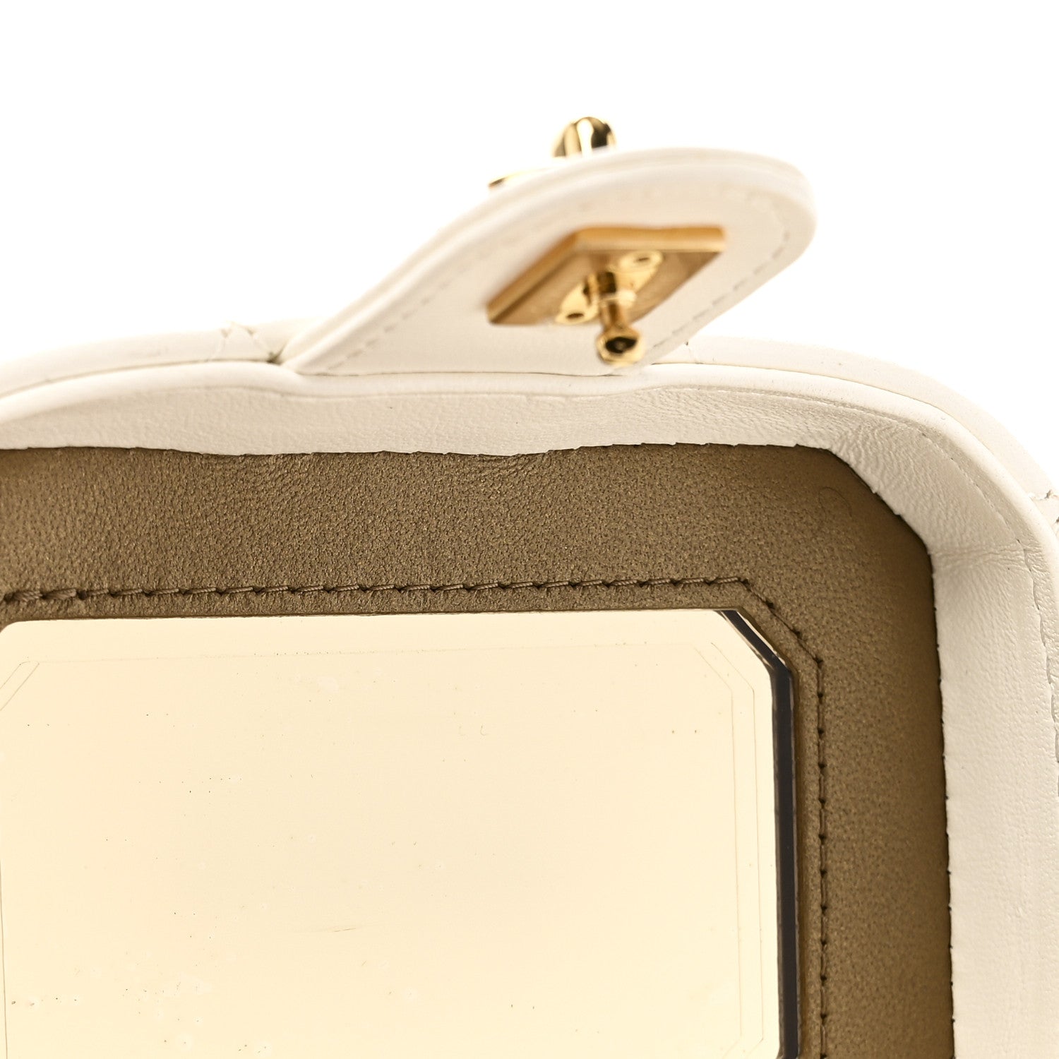 Chanel Lambskin Quilted Vanity Clutch With Chain White 9 of 12