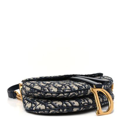 Christian Dior Oblique Saddle Bag With Strap Blue 4 of 11