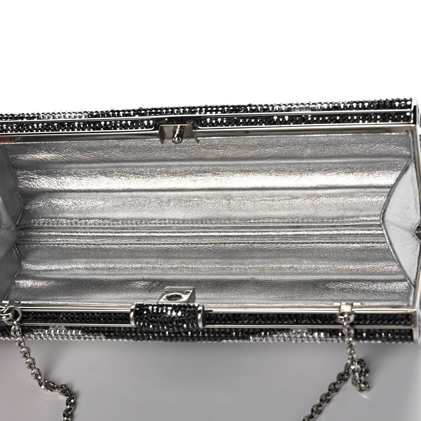 Swarovski Crystal Cosmojet Minaudiere Clutch Black Silver
