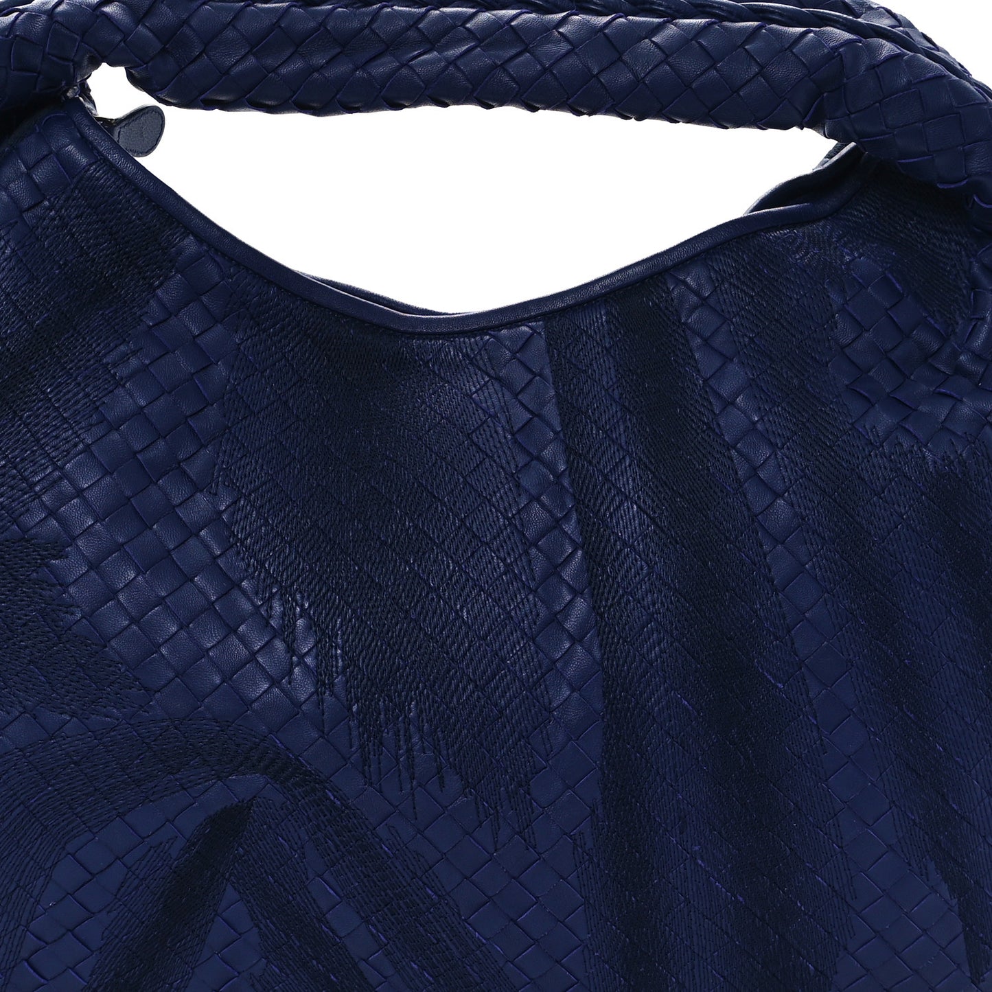 Embroidered Nappa Intrecciato Large Veneta Hobo Atlantic