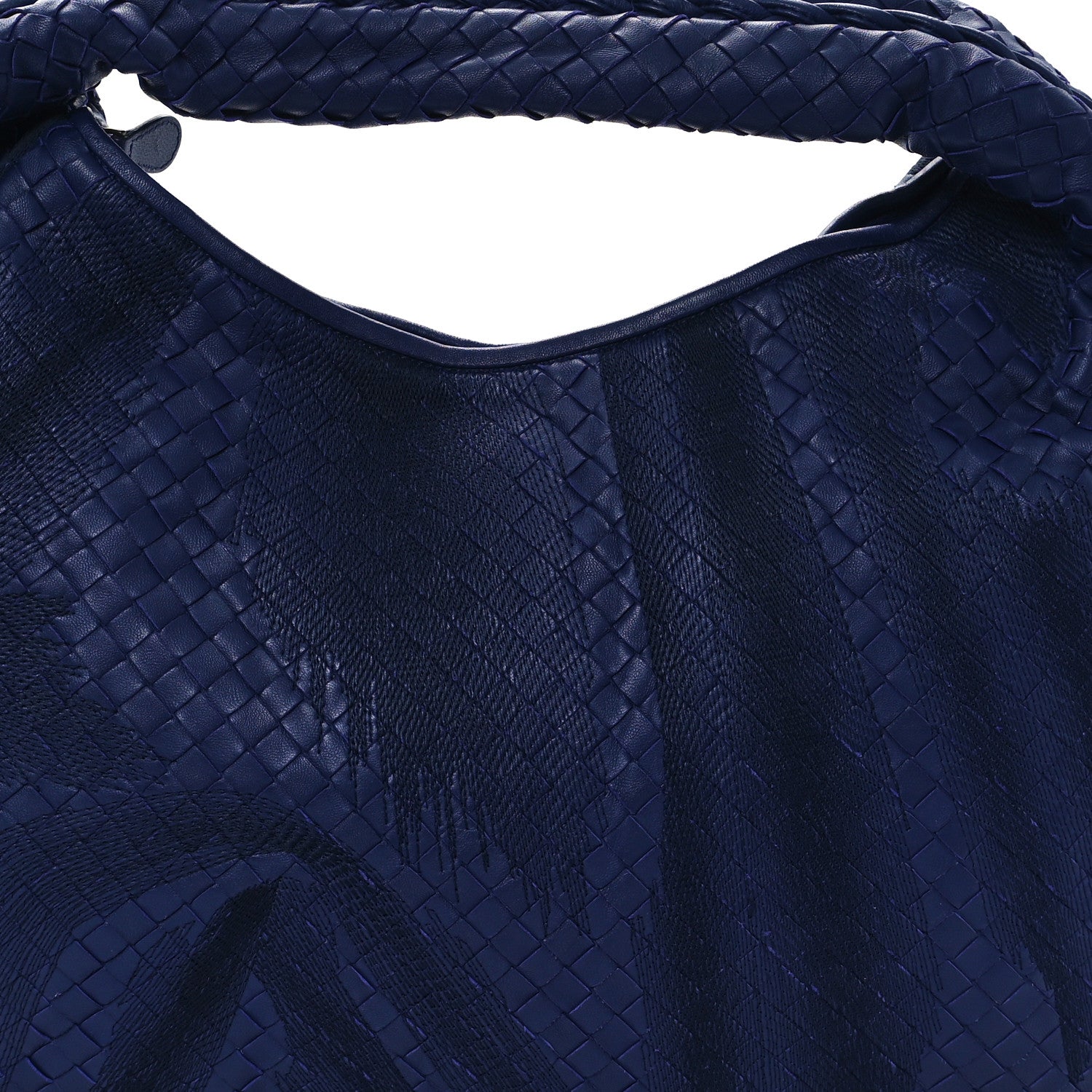 Bottega Veneta Embroidered Nappa Intrecciato Large Veneta Hobo Atlantic 8 of 11