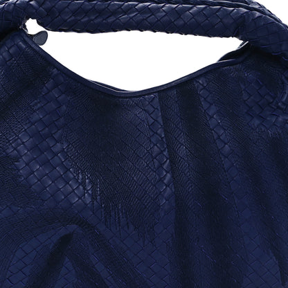 Bottega Veneta Embroidered Nappa Intrecciato Large Veneta Hobo Atlantic 8 of 11